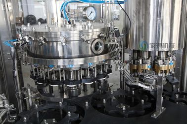 3 in 1 Glass Bottle Filling Machine With Aluminum Screw Cap , Beverage Filling Machine